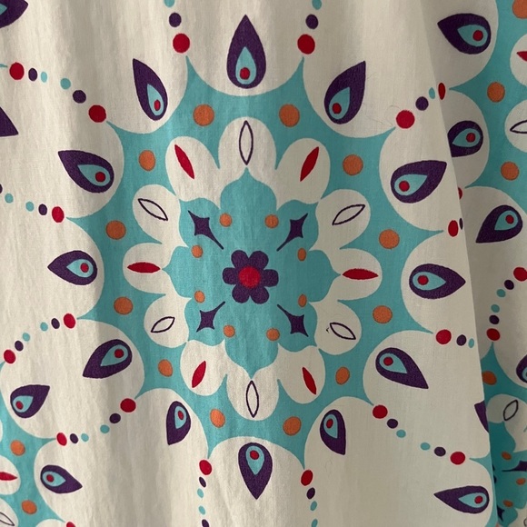 LA LINGERIE Tunic Nightgown 3/4 Sleeve 100% Cotton Mandala Pattern Embroidery - Picture 3 of 13